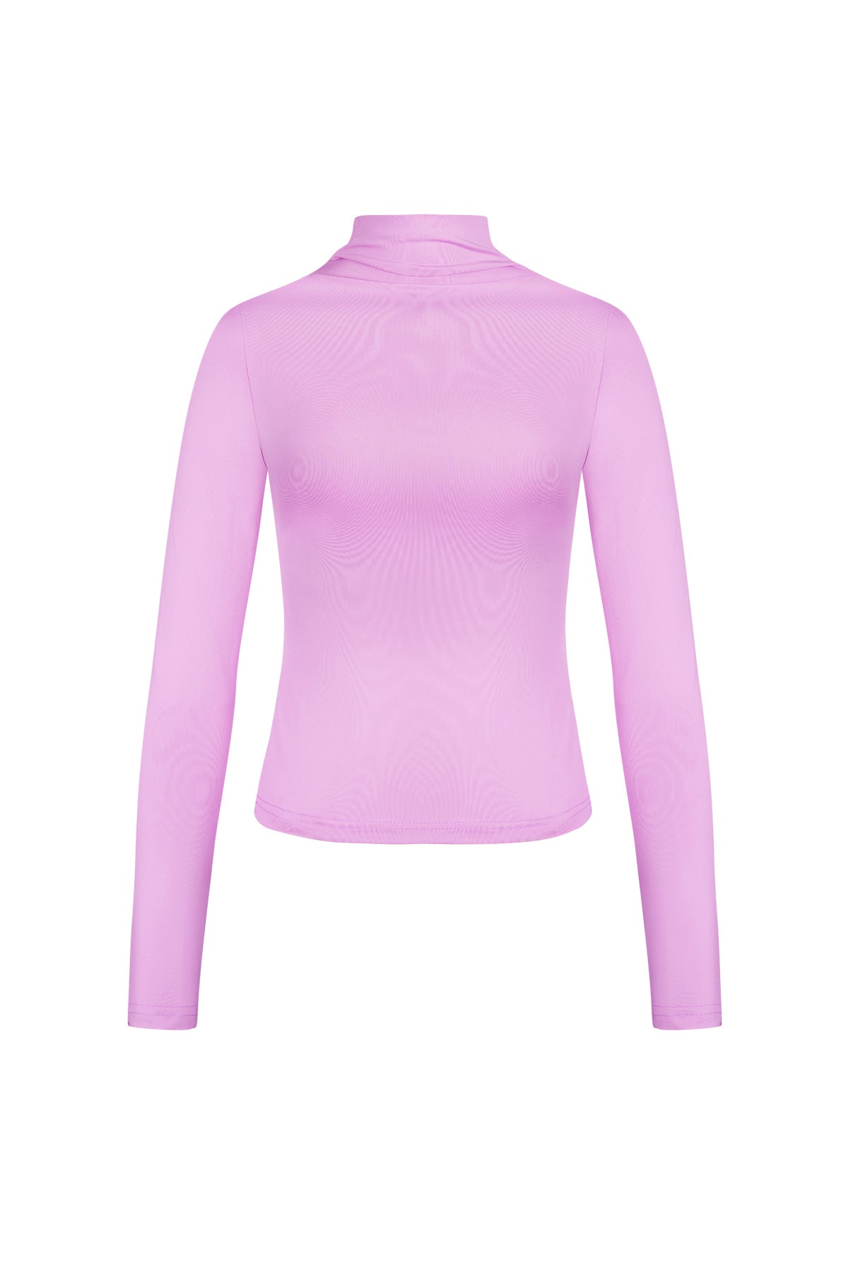 Polyester Women's Long Sleeve Top Ribbed Turtleneck