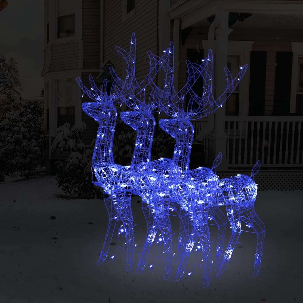 Kerstversiering Rendier 90 Led's Acryl Blauw