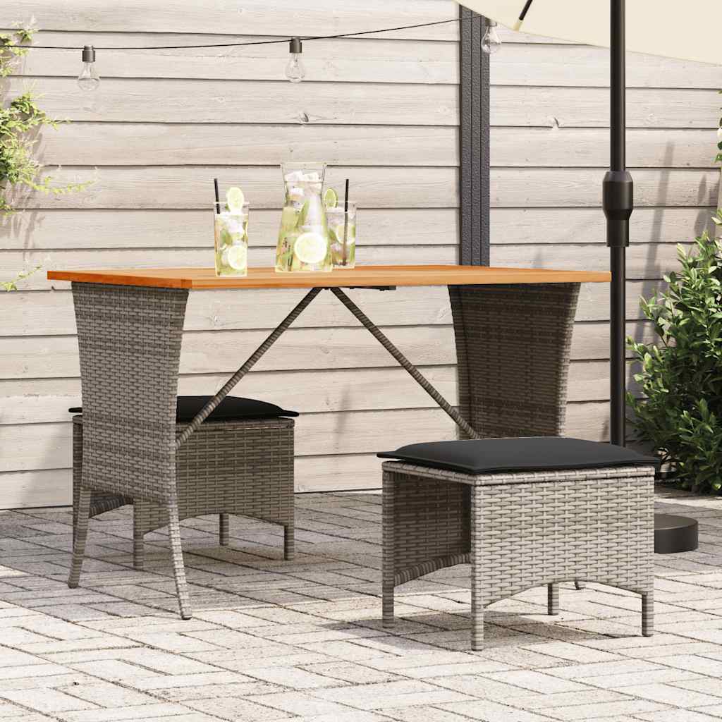 3-Delige Tuinset Met Kussens Poly Rattan