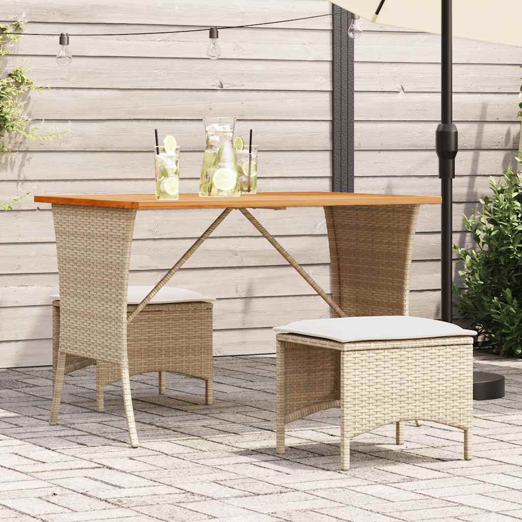 Tuintafel Met Acaciahouten Blad 105X75X72 Cm Poly Rattan