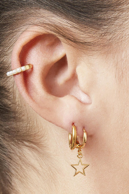 Earrings Little Hoops 1.4cm Silver Color Stainless Steel