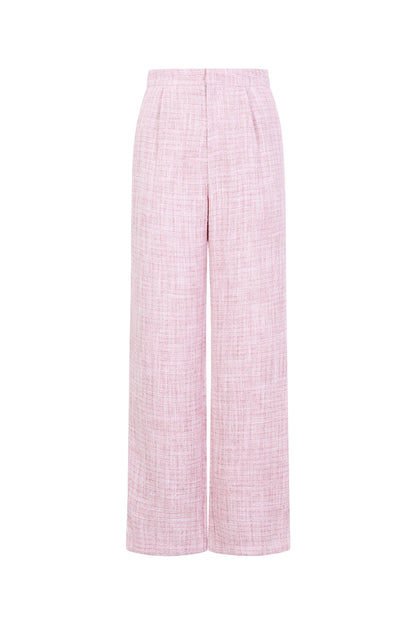 Woven Polyester Fiber Women's Straight Pants Elegant Checkered Fall/Winter