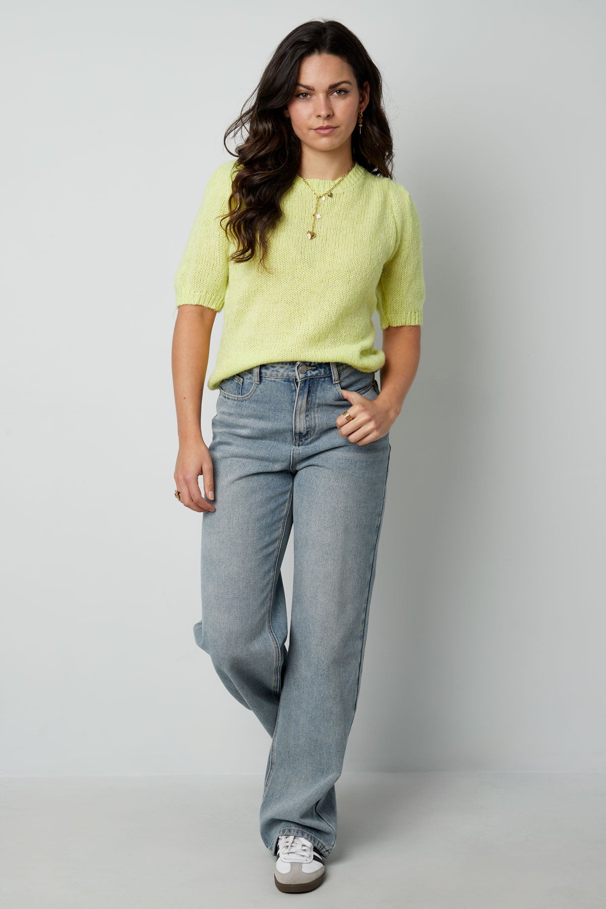 Nylon Women's Short Sleeve Top Knitted Back Tie Design