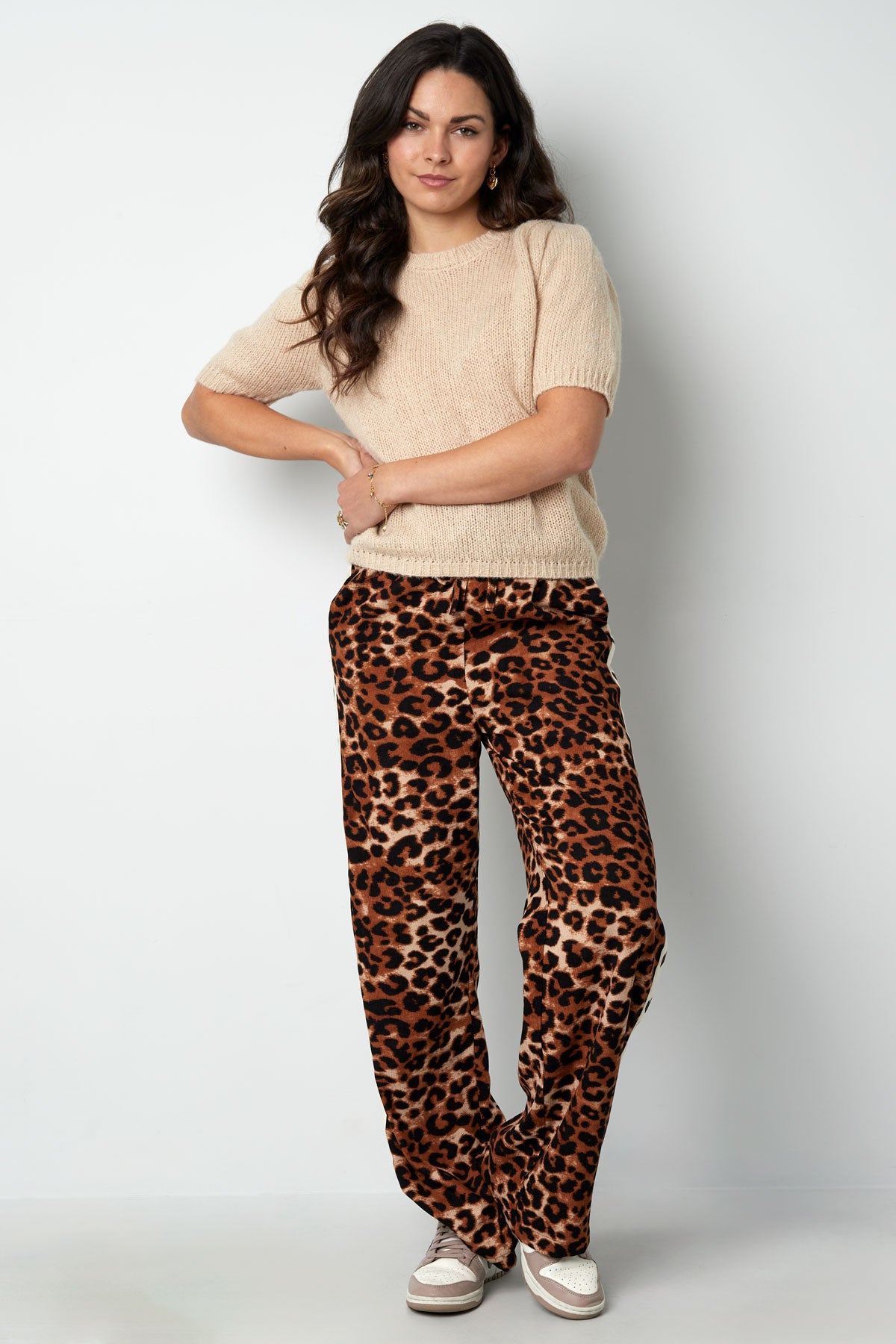 Nylon Women's Short Sleeve Top Knitted Back Tie Design