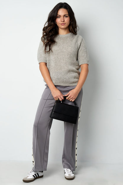 Nylon Women's Short Sleeve Top Knitted Back Tie Design