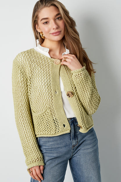 Knitted Polyester Women's Cardigan Open Front Crochet Pattern