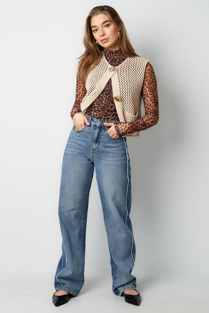 Knitted Polyester Women's Knit Spencer Openwork Design