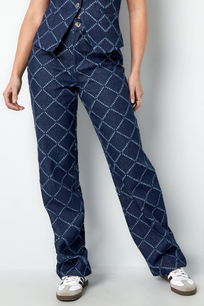 Cotton Woven Women's Straight Leg Pants Plaid Casual