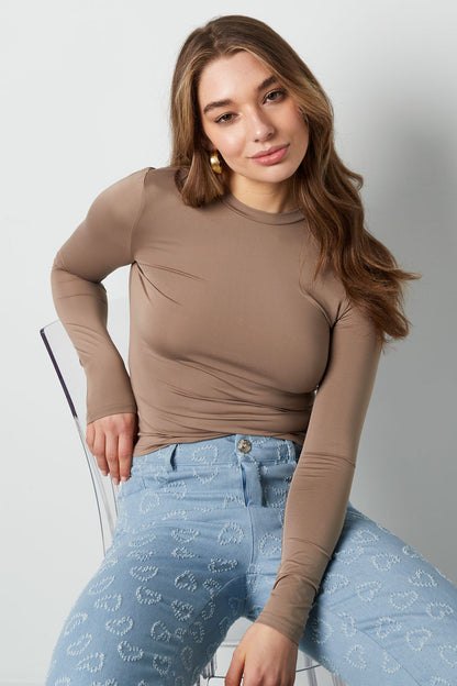 Polyester Women's Long Sleeve Top Bodycon Fit