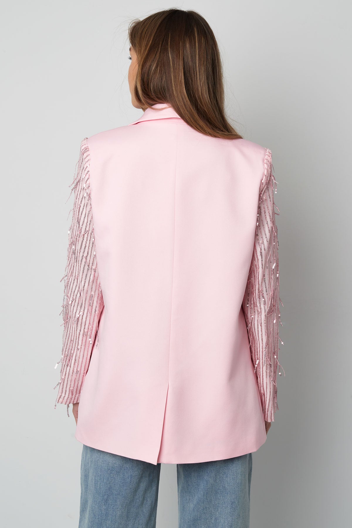 Polyester Women's Suit Jacket Fringe Sleeve Design