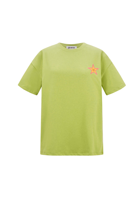 Cotton Women's T-shirt Casual Star Embroidery