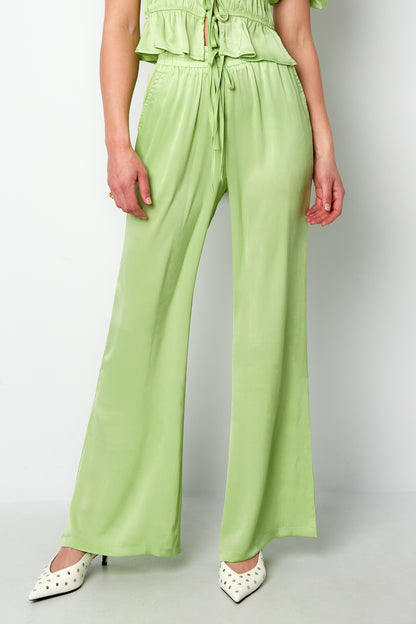 Woven Polyester Women's Straight Pants Casual Solid Color Spring/Summer
