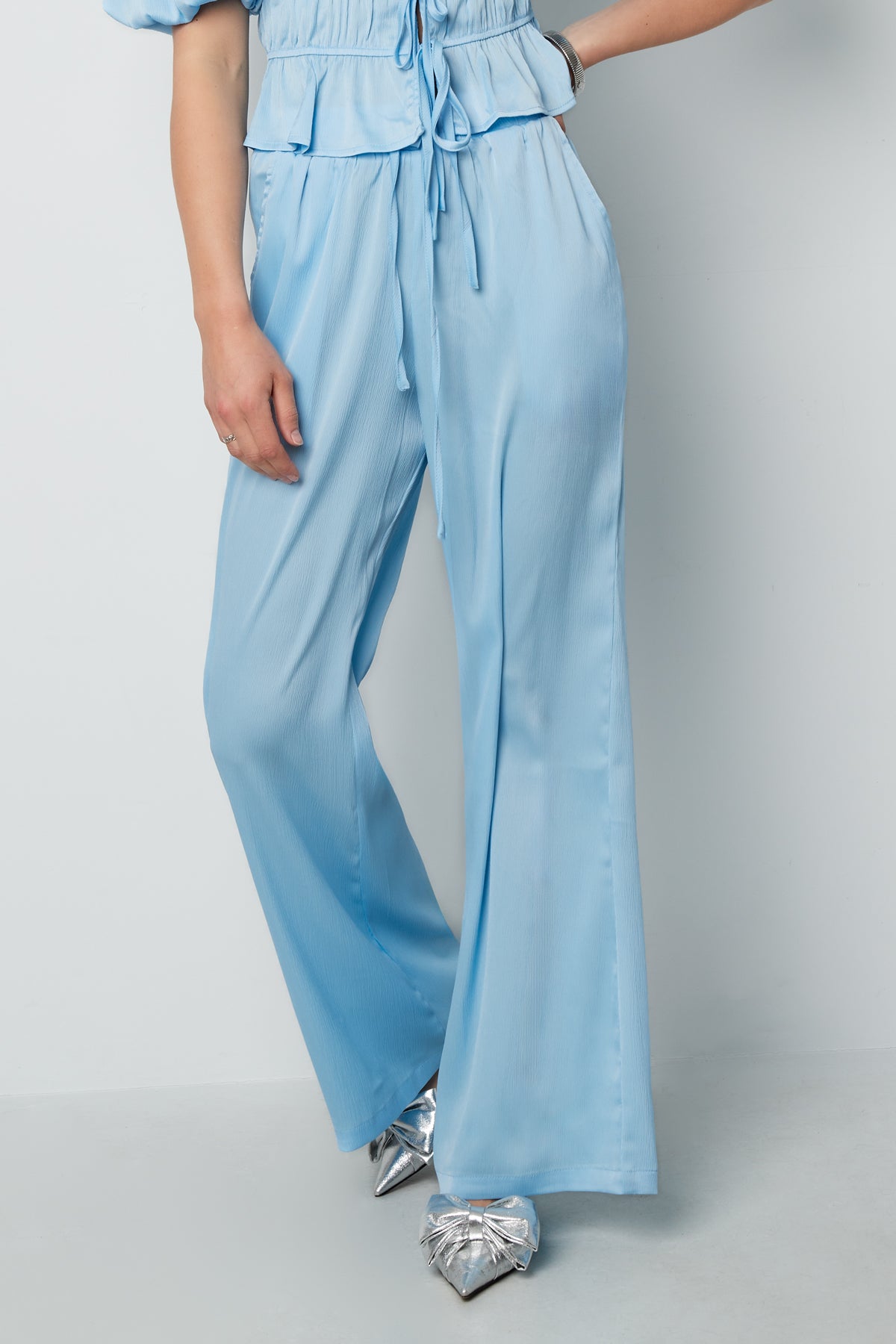 Woven Polyester Women's Straight Pants Casual Solid Color Spring/Summer