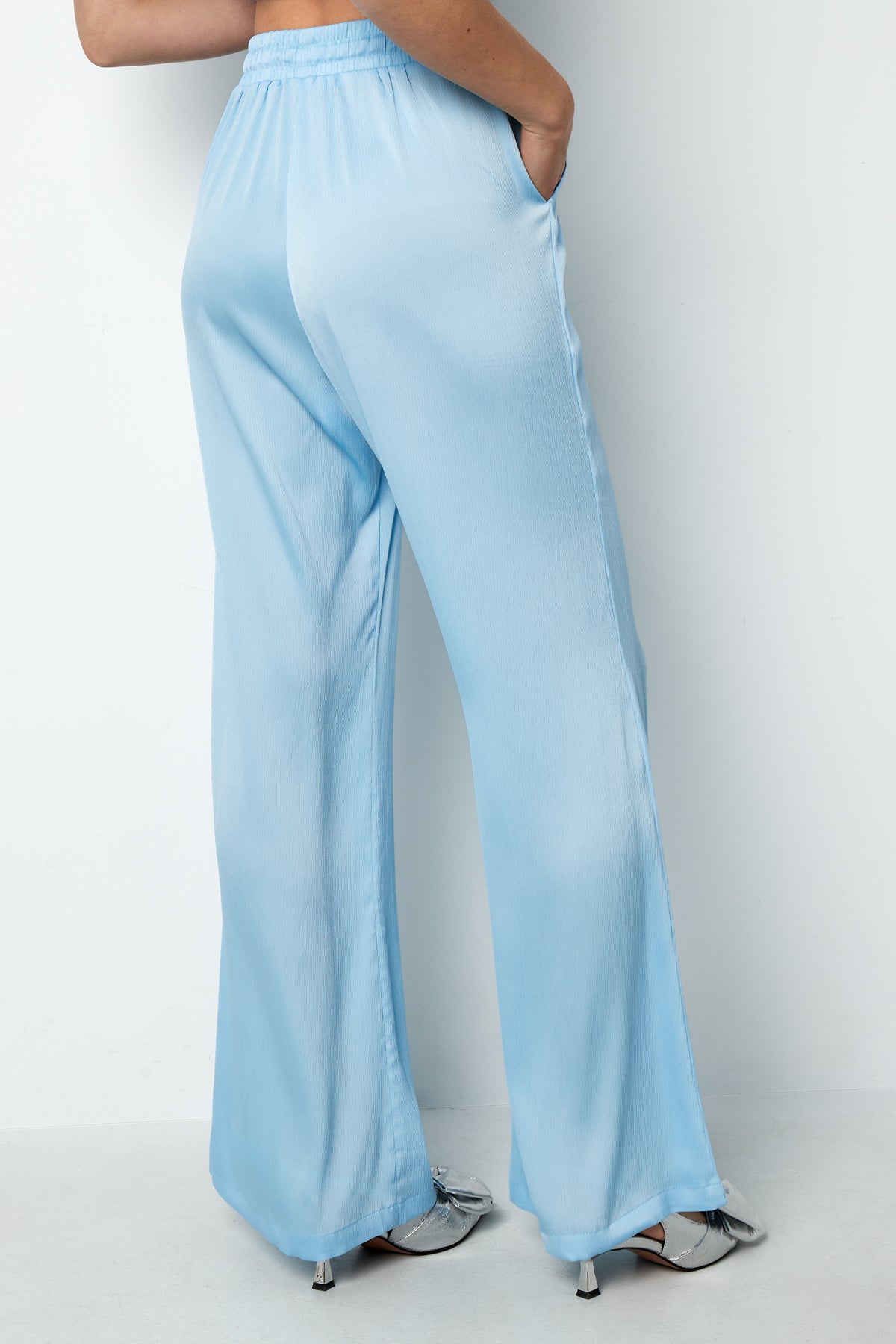 Woven Polyester Women's Straight Pants Casual Solid Color Spring/Summer