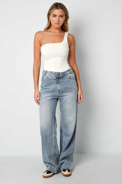 Knitted Nylon Shapewear Bodysuit One-Shoulder Spring/Summer Solid Color