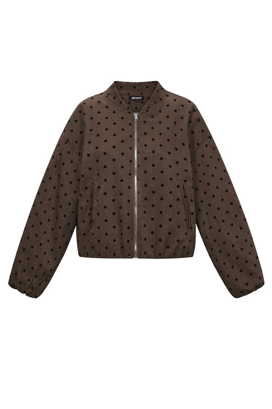 Woven Polyester Fiber Women's Jacket Casual Polka Dots