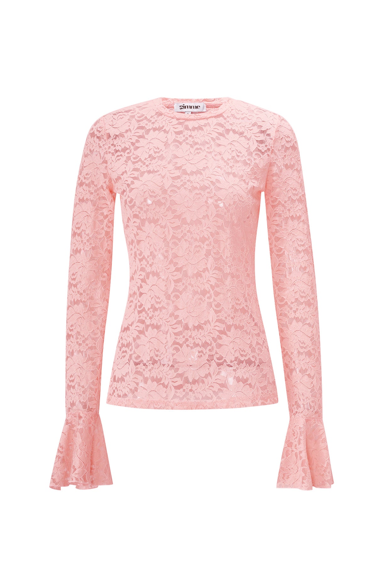 Woven Polyester Long Sleeve Tops Elegant Lace Panel