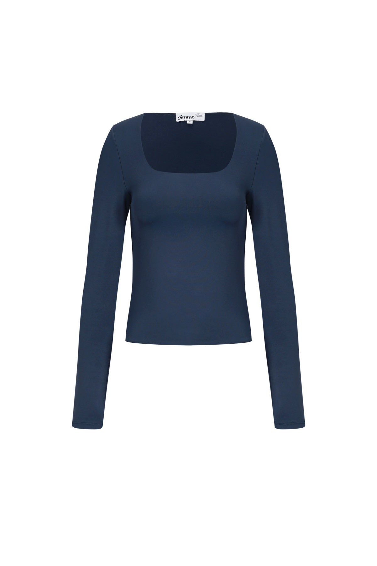 Knitted Nylon Women's Long Sleeve Top Basic Solid Color