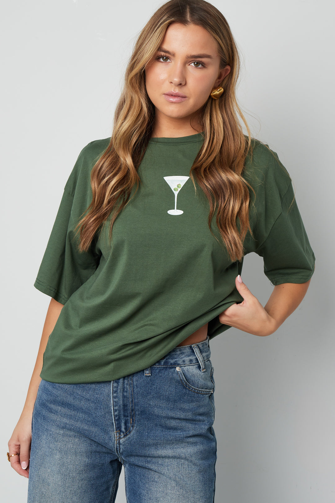 Cotton Knitted Women's T-shirt Casual Letters