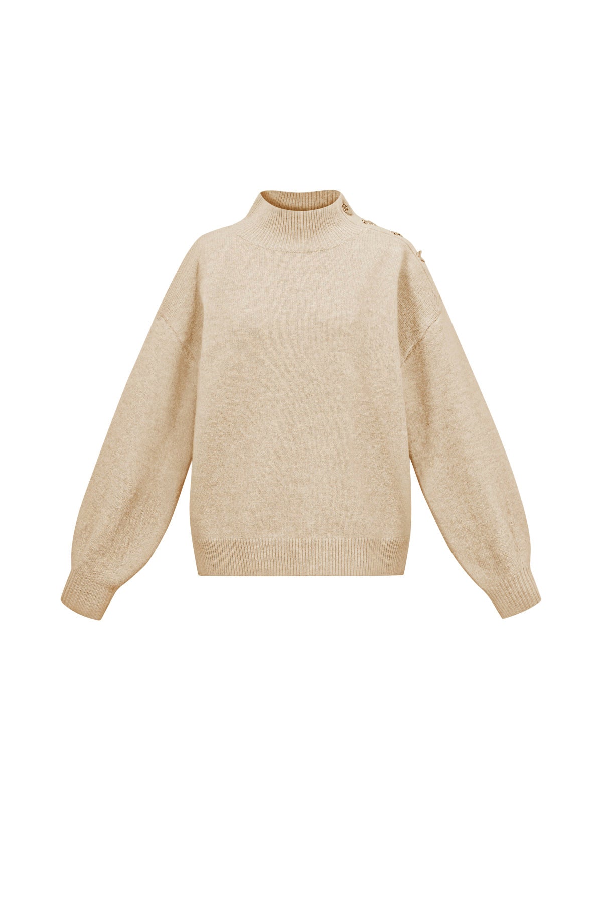 Knitted Polyester Fiber Women's Turtleneck Sweater Casual Solid Color
