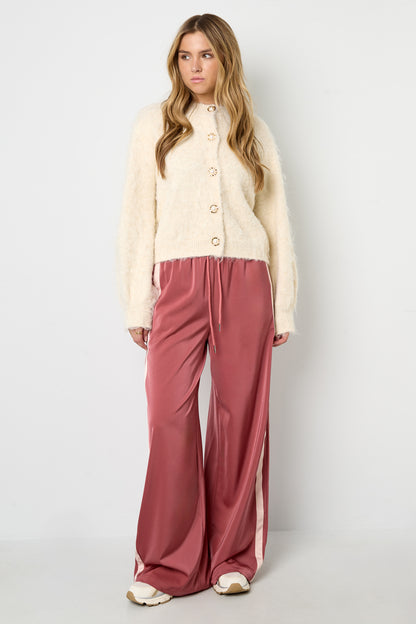 Knitted Polyester Fiber Women's Knit Cardigan Casual Solid Color