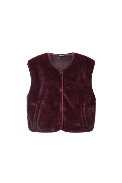 Woven Polyester Fiber Women's Vest Casual Fall/Winter Solid Color