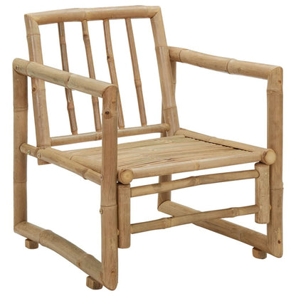 Tuinstoelen 2 st met kussens bamboe