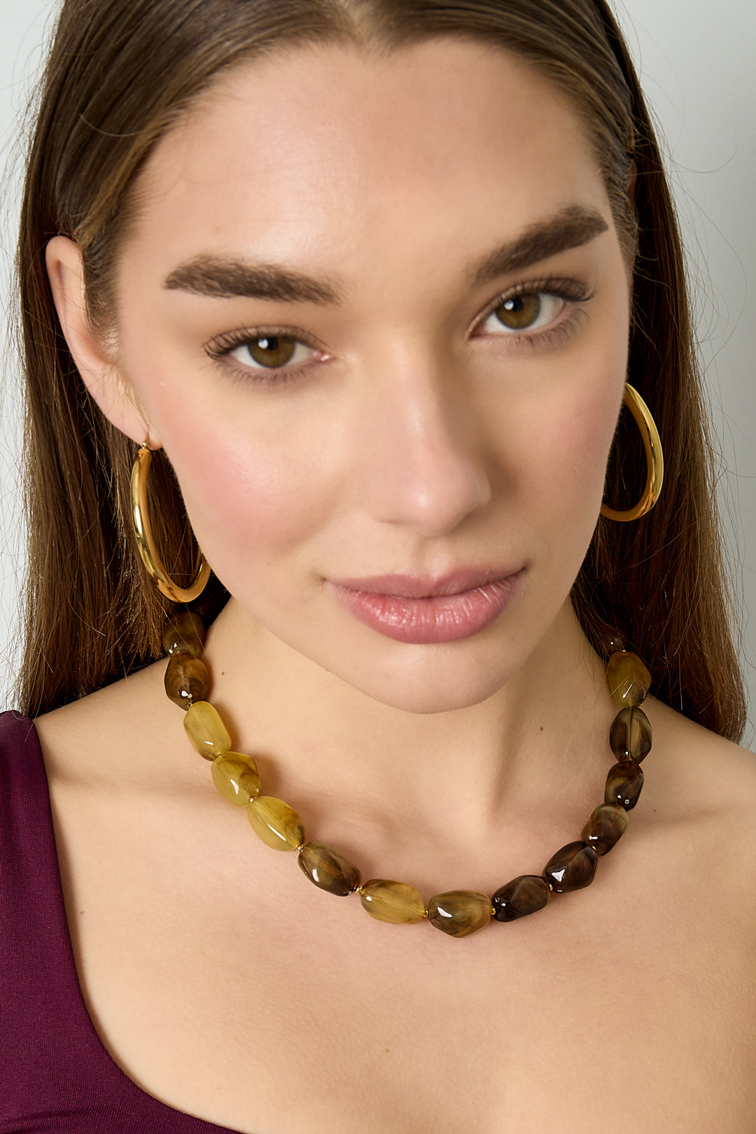 Ketting met organische kralen