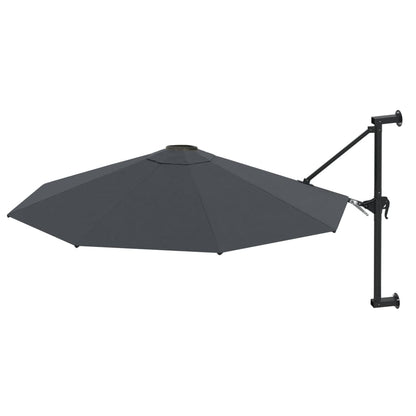 Wandparasol met metalen paal 300 cm antraciet