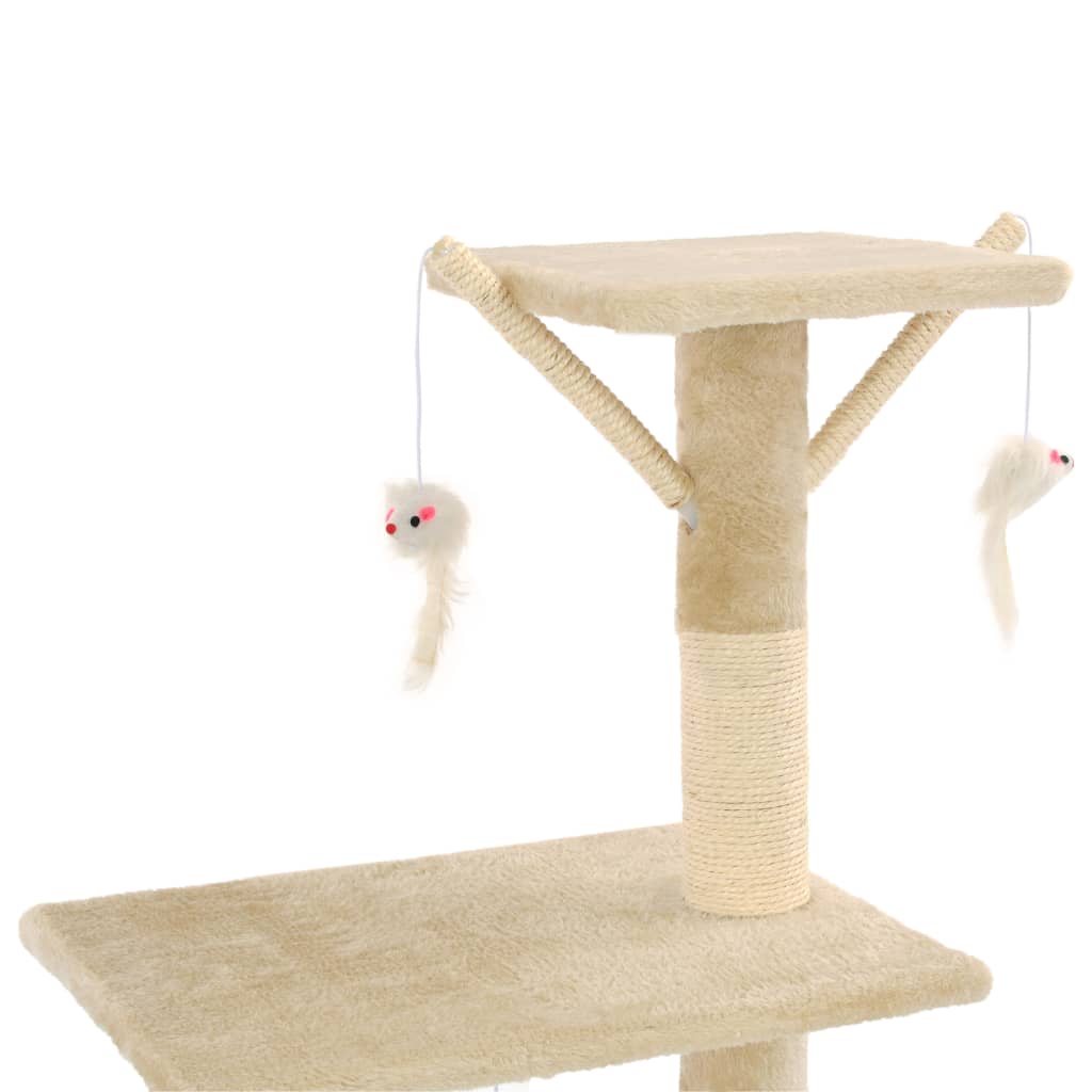 Kattenkrabpaal met sisal krabpalen 138 cm beige