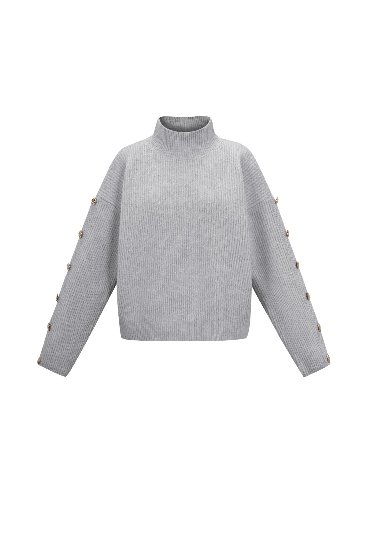 Knitted Polyester Fiber Women's Turtleneck Sweater Casual Solid Color
