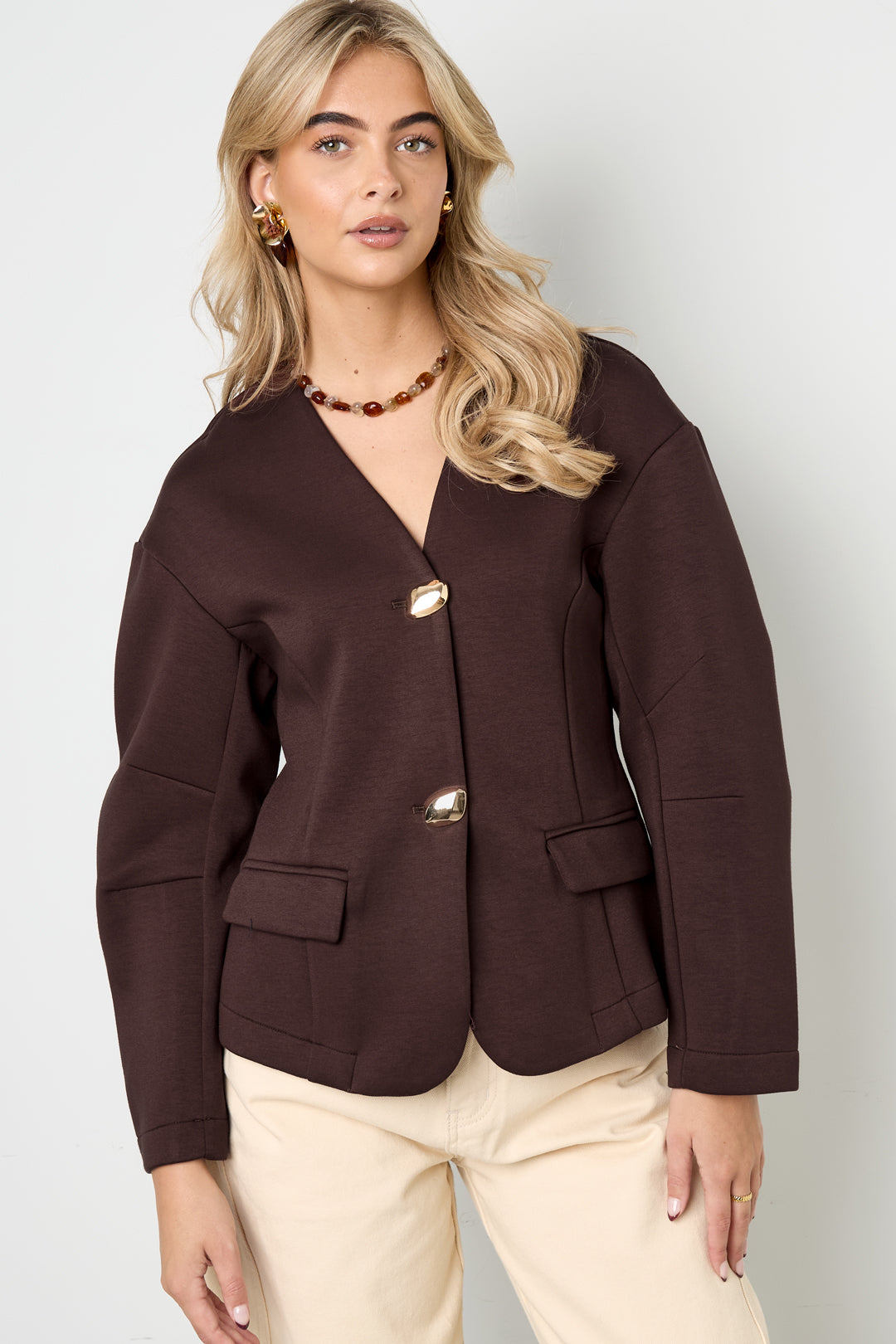 Woven Polyester Fiber Women's Suit Set Elegant Solid Color Fall/Winter