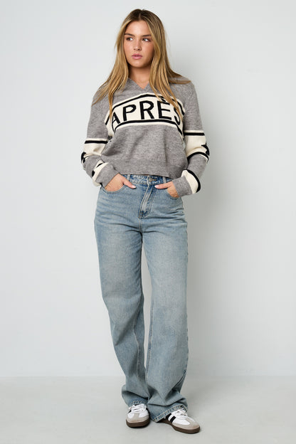 Knitted Polyester Fiber Women's Knit Sweaters Casual Letters