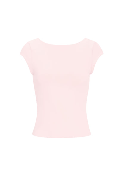 Nylon Knitted Women's T-shirt Basic Solid Color Spring/Summer