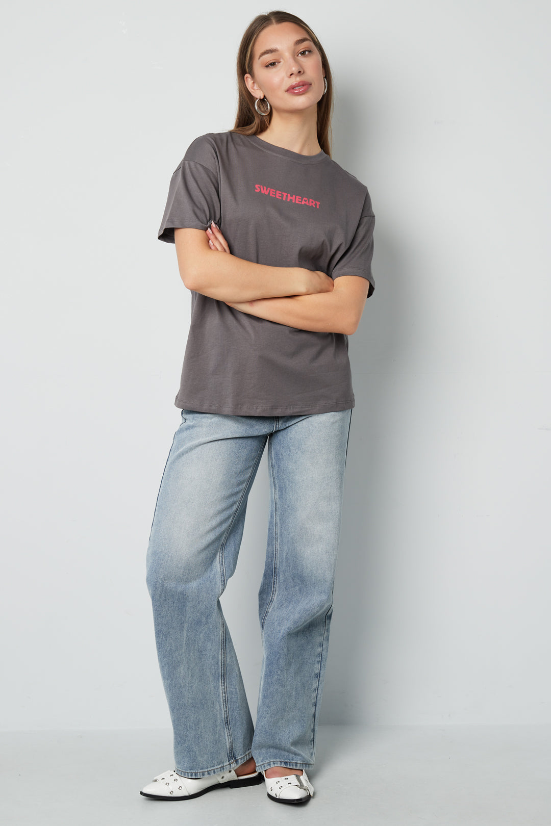 Knitted Women's T-shirt Casual Letters