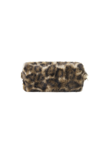 Leopard print makeup bag