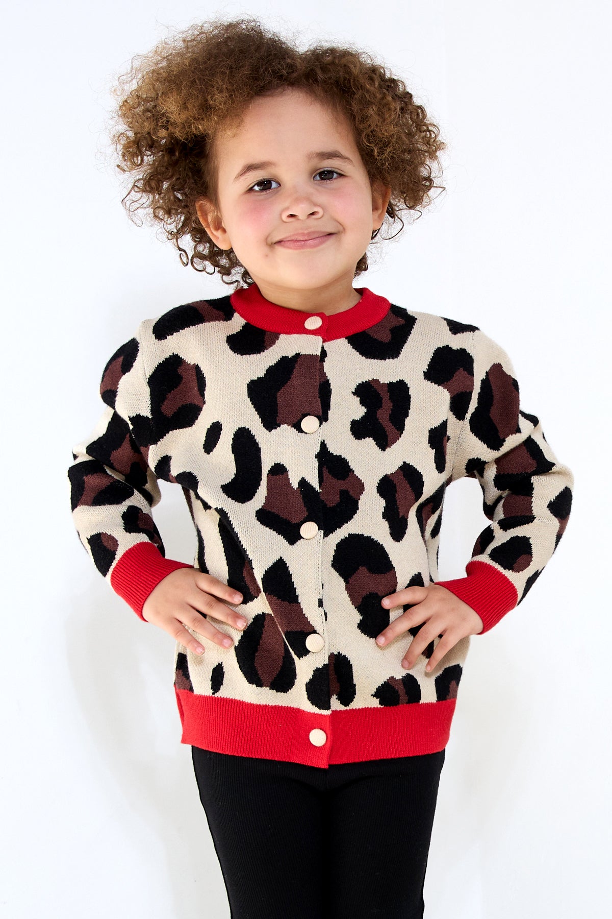 Viscose Knit Cardigan Women's Leopard Print Pattern Stylish