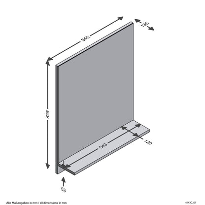 Fmd Wandspiegel Met Schap 54,5X13,5X67,5 Cm Artisan Eiken