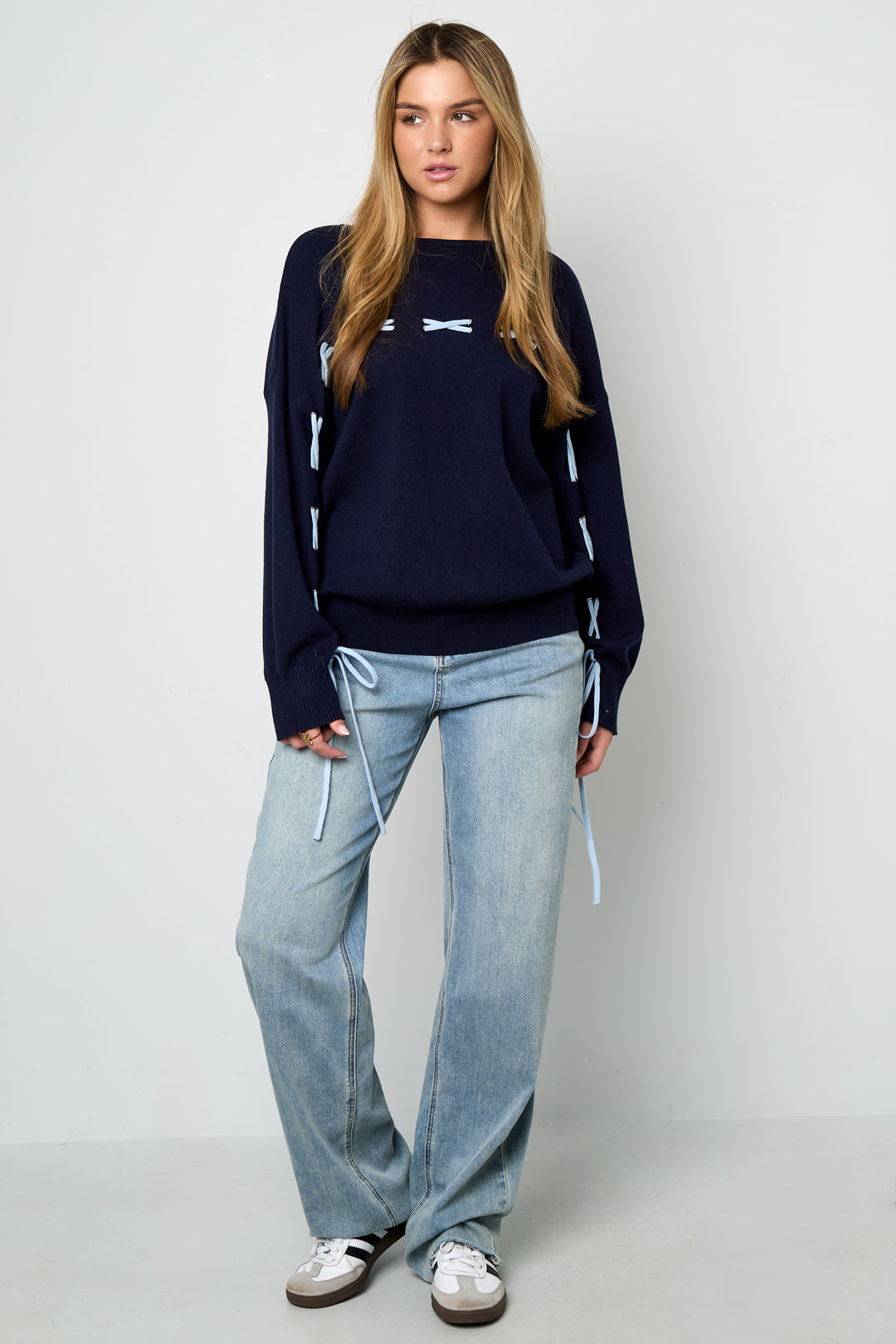 Knitted Viscose Women's Sweater Casual Color Clash