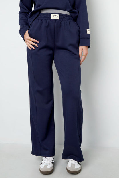 Knitted Polyester Fiber Women's Straight Leg Pants Sporty Solid Color