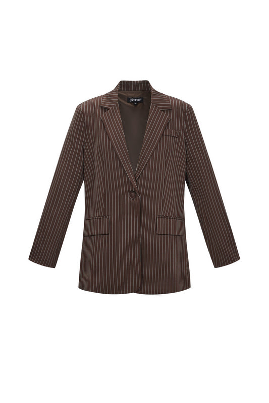 Woven Polyester Fiber Women's Suit Set Elegant Stripes Fall/Winter
