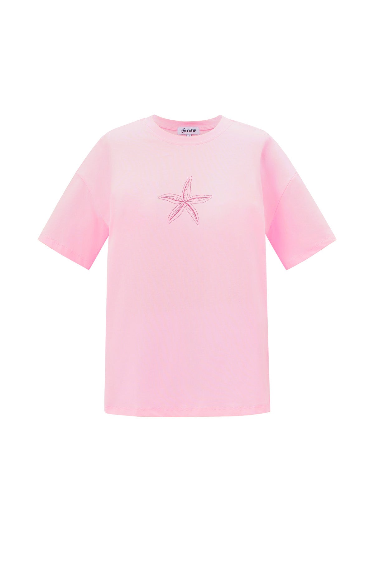 Cotton Women's T-shirt Casual Embroidered Starfish