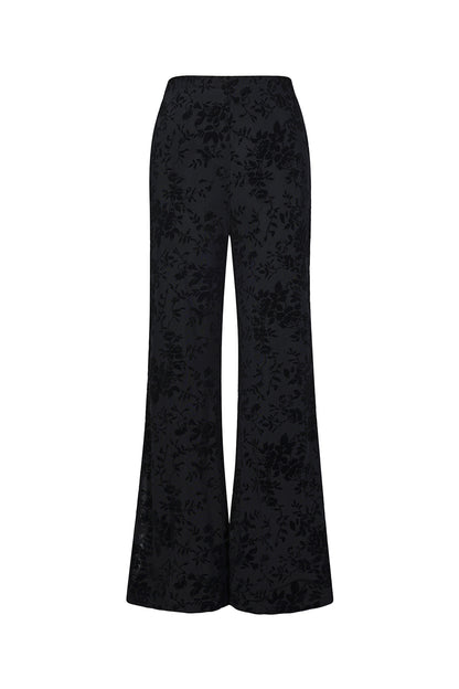 Woven Polyester Fiber Women's Flared Pants Sexy Floral Print 2-piece set