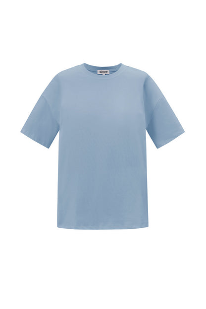 Cotton Knitted Women's T-shirt Casual Solid Color