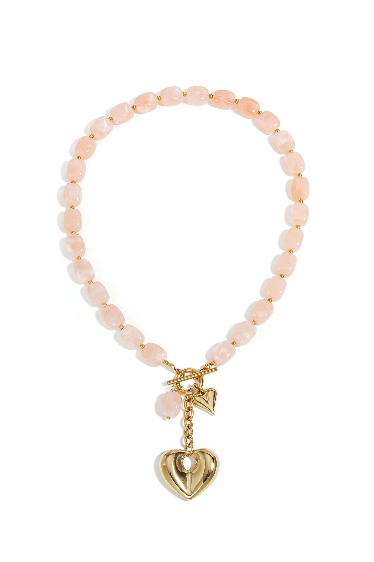 Squoval kralenketting hangend hart