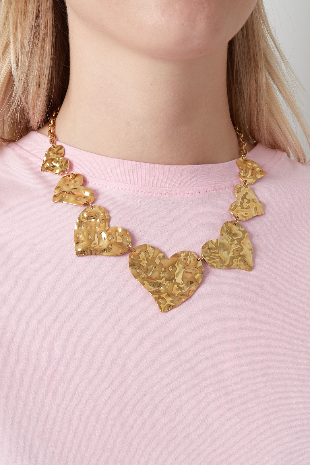 Roestvrijstalen kettingen met hart, casual, eenvoudige serie, damessieraden