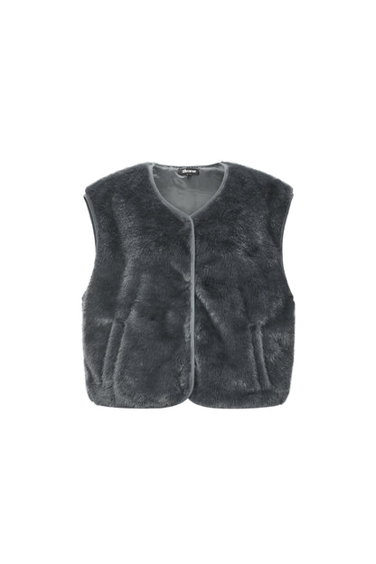 Woven Polyester Fiber Women's Vest Casual Fall/Winter Solid Color