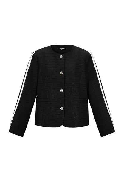 Woven Polyester Fiber Women's Jacket Elegant Plaid Fall/Winter