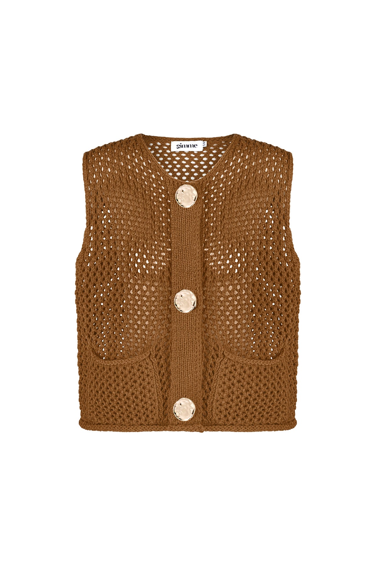 Knitted Polyester Women's Knit Spencer Openwork Design