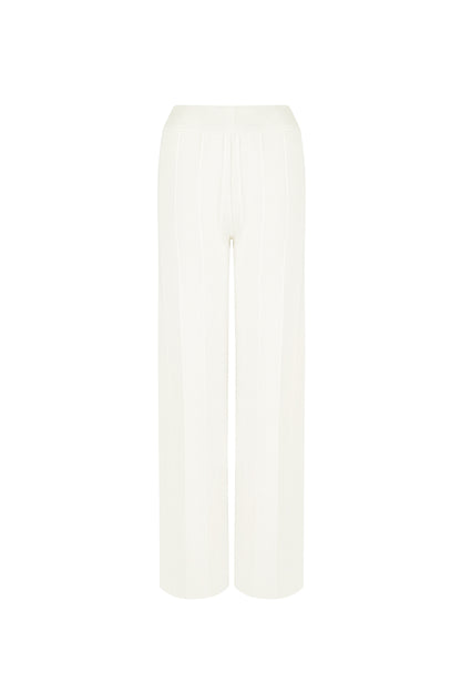 Viscose Women's Wide Leg Pants Conservative Solid Color